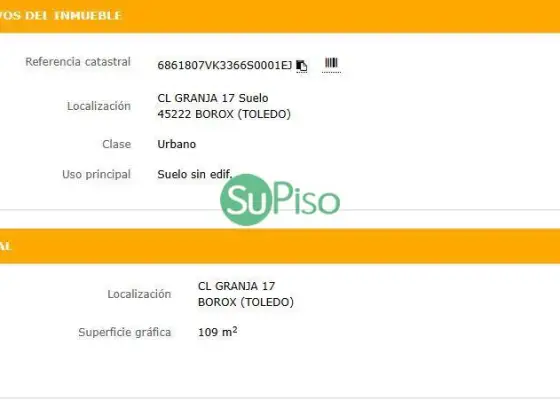 venta de terreno en Borox, Borox